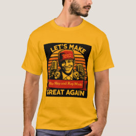 Mens Orange Hip Hop T - Shirt