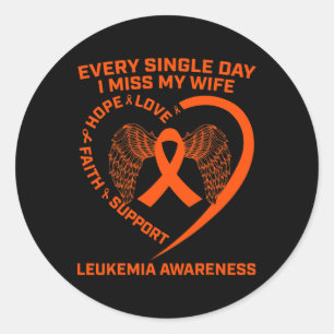 Mens Orange Ribbon Herzleukämie Bewusstsein bei Me Runder Aufkleber
