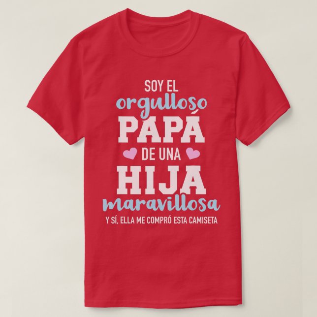 Mens Orgulloso papa de una hija maravillosa T-Shirt (Design vorne)
