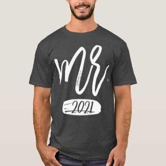 Mens Paares Matching Mr. and Mrs. Est 2021 Funny T-Shirt