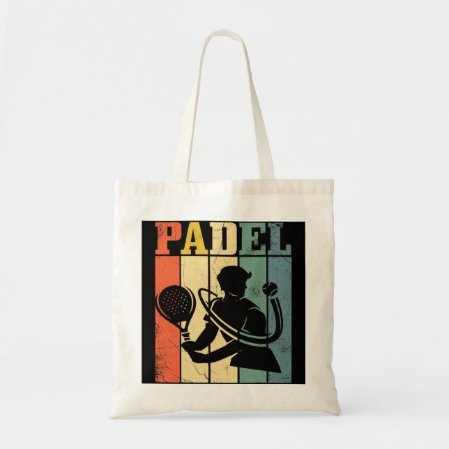 Mens Padel Racket Ball Retro Design für Padel Tenn Tragetasche (Vorne)
