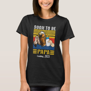 Mens Papa 2023 Ankündigung der Schwangerschaft T-Shirt