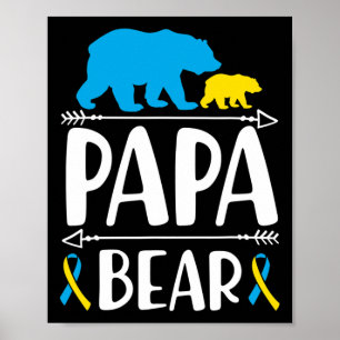 Mens Papa Bär Down-Syndrom-Bewusstsein Stolzer Vat Poster