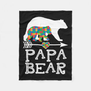 Mens Papa Bear Autismus Männer Vater Papa Autismus Fleecedecke