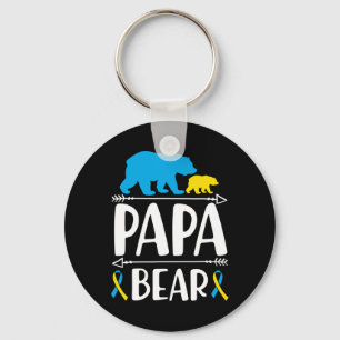 Mens Papa Bear Down Syndrom Sensibilisierungsstolz Schlüsselanhänger