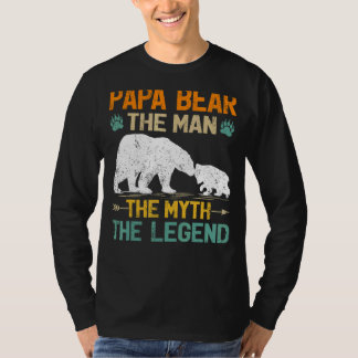 Mens Papa Bear The Man Myth Legend Bear Papa Fathe T-Shirt