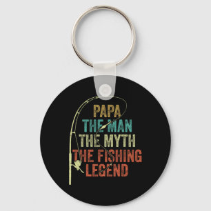 Mens Papa Der Mensch Der Mythos der Fischerei Lege Schlüsselanhänger