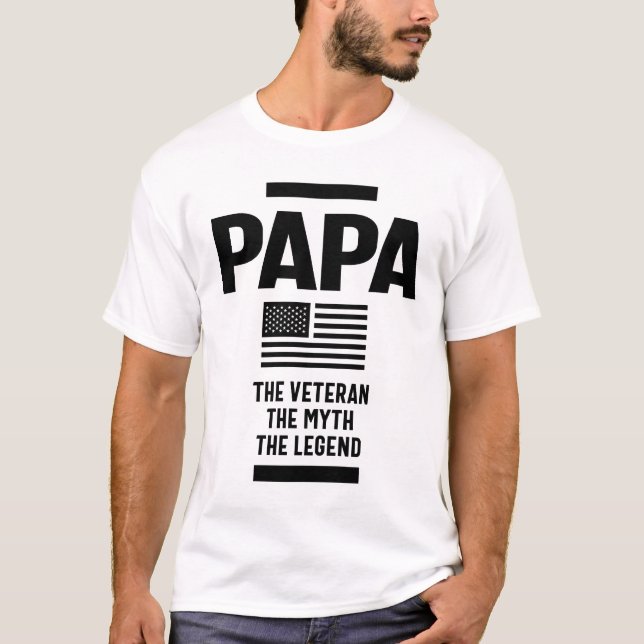 Mens Papa Der Veteran Der Mythos der Legende T-Shirt (Vorderseite)