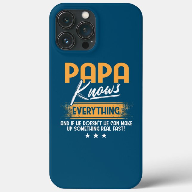 Mens Papa Knows Everything Funny Father's Day  Case-Mate iPhone Hülle (Rückseite)
