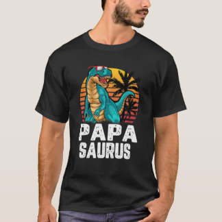 Mens Papa Saurus Dinosaur Funny Papasaurus T Rex L T-Shirt