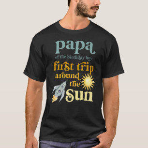 Mens Papa Weltraum 1st Geburtstag Erstbezug T-Shirt