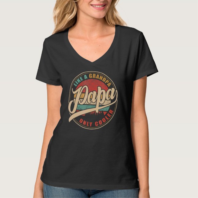 Mens Papa wie ein Opa nur Cooler Vater Papa T-Shirt (Vorderseite)