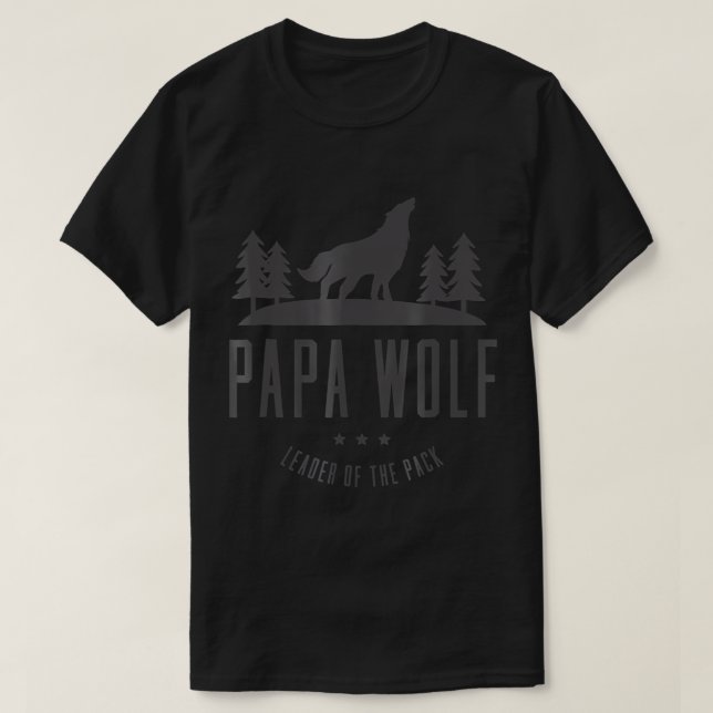 Mens Papa Wolf Shirt - Wolf Pack Family Vater T-Sh (Design vorne)