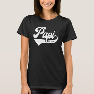 Mens Papi Est 2024 bald zu sein neue Papi Funny Fa T-Shirt