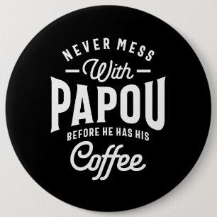 Mens Papou Grandpa gibt Weltbestes Papou Button