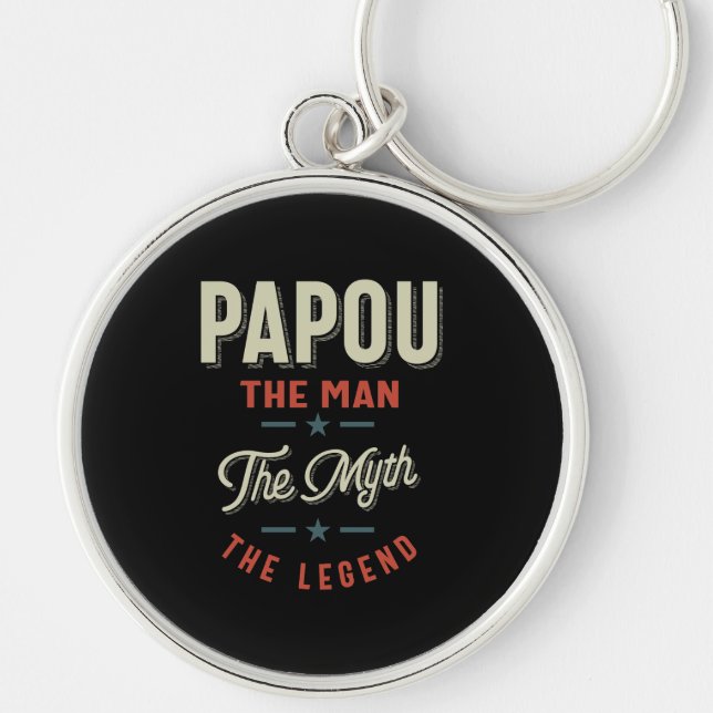Mens Papou Shirt Geschenk: Der Mann, der Mythos, d Schlüsselanhänger (Vorne)