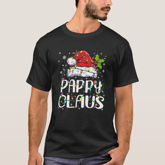 Mens Pappy Claus Weihnachts-Weihnachtsmannmütze Ma T-Shirt (Vorderseite)