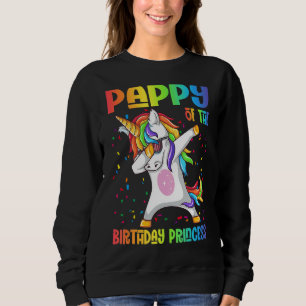 Mens Pappy of the Birthday Princess Dabbing Unicor Sweatshirt