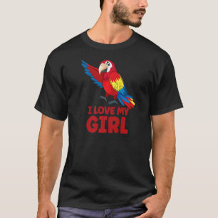 Mens Parrot Parakeet I Liebe My Girl Macaw T-Shirt