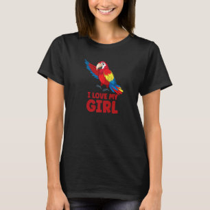 Mens Parrot Parakeet I Liebe My Girl Macaw T-Shirt