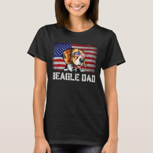 Mens Patriotic Beagle Vater American Flag 4. Juli T-Shirt