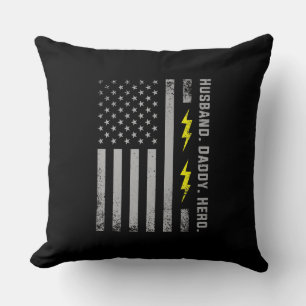 Mens Patriotic Electrical Vater American Flag Fars Kissen