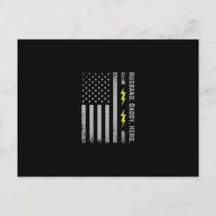 Mens Patriotic Electrical Vater American Flag Fars Postkarte