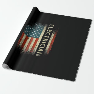 Mens Patriotic Electrician spendet amerikanische F Geschenkpapier
