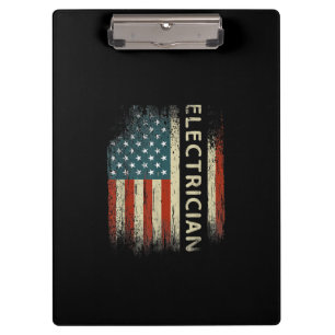 Mens Patriotic Electrician spendet amerikanische F Klemmbrett