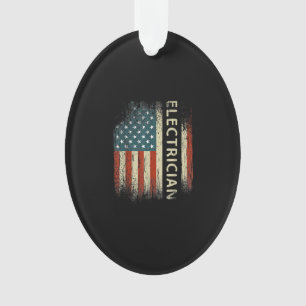 Mens Patriotic Electrician spendet amerikanische F Ornament