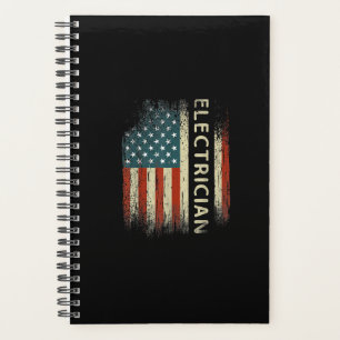 Mens Patriotic Electrician spendet amerikanische F Planer