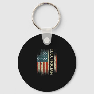 Mens Patriotic Electrician spendet amerikanische F Schlüsselanhänger