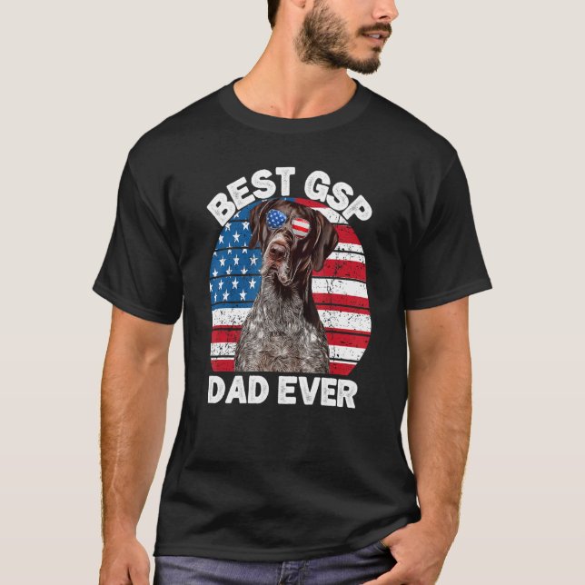 Mens Patriotic German Kurzhaarige Pointer Vater Am T-Shirt (Vorderseite)