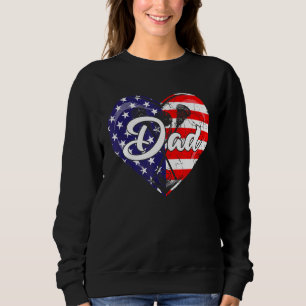 Mens Patriotic Lacrosse Vater American Flag Herz 4 Sweatshirt