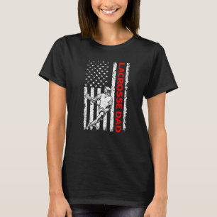 Mens Patriotic Lacrosse Vater American Flag Men Fa T-Shirt