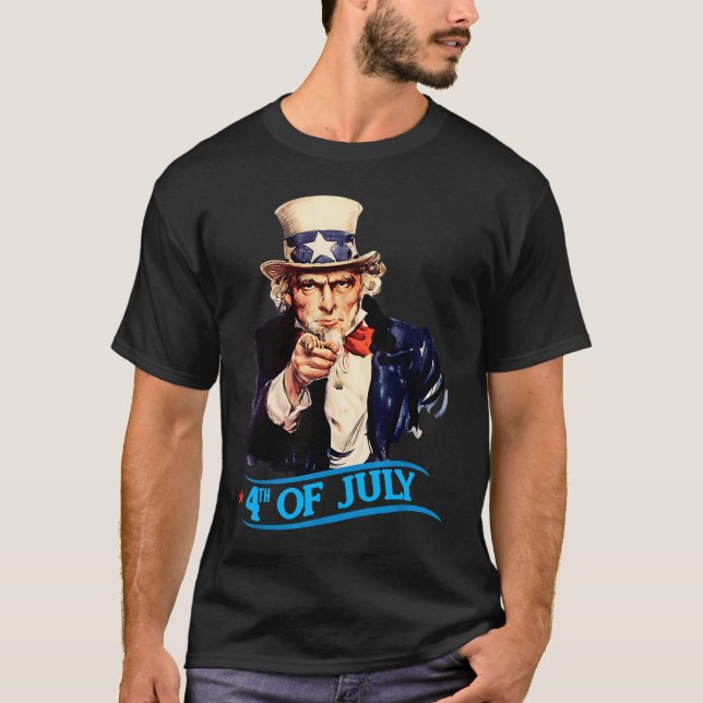 Mens Patriotic Uncle Sam 4th Of July Independence  T-Shirt (Vorderseite)