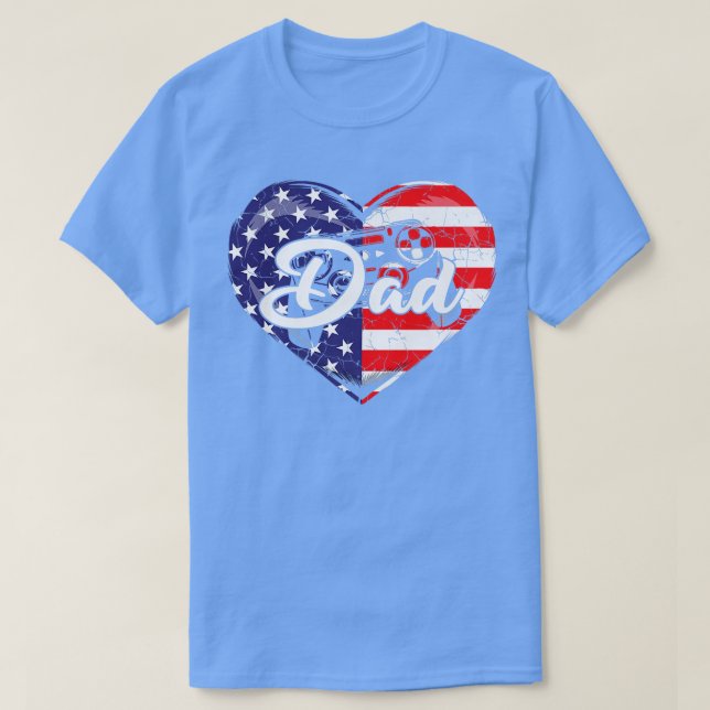 Mens Patriotic Video Game Dad American Flag Heart  T-Shirt (Design vorne)