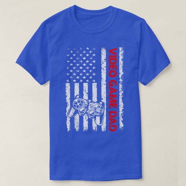 Mens Patriotic Video Game Vater American Flag Männ T-Shirt (Design vorne)
