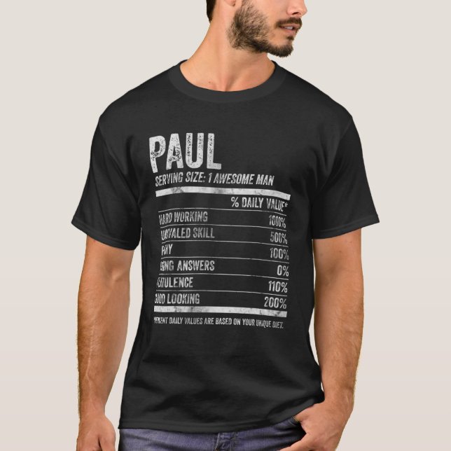 Mens Paul Nutrition Personalisiert Name Funny Name T-Shirt (Vorderseite)