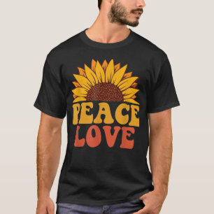 Mens PEACE SIGN LIEBE 60er 70er Gefärbte Krawatte T-Shirt