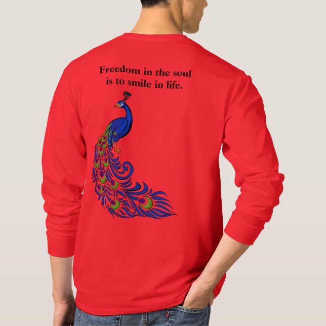 Men's peacock print T-shirt (Rückseite)