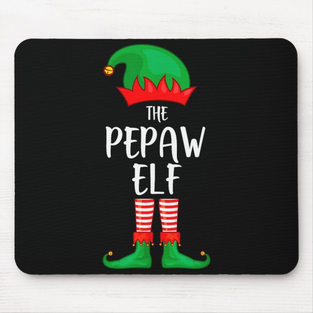 Mens Pepaw Elf Christmas Party Matching Family Gro Mousepad (Vorne)