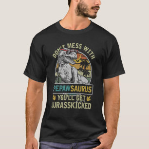 Mens Pepaw Rex Saurus Papasaurus Dinosaurs Men Fat T-Shirt