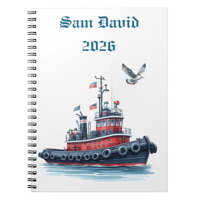 Men's Personalised 2026 Spiral Photo Notebook Notizblock (Vorderseite)