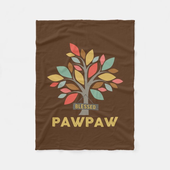 Mens Personalized Blessed Pawpaw Tree Father's Fleecedecke (Vorderseite)
