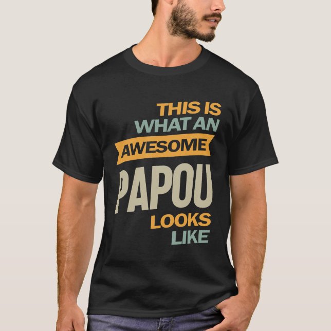 Mens Phantastisch Papou sieht aus wie - Father Gif T-Shirt (Vorderseite)