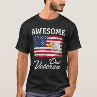 Mens Phantastisch Veteran Vater USA Flag Geschenk T-Shirt