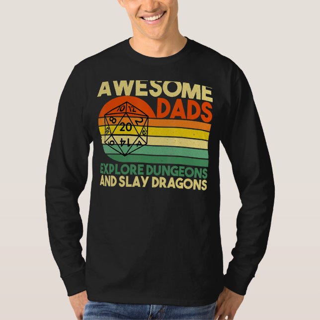 Mens Phantastische Vater entdecken Dungeons Dm Rpg T-Shirt (Vorderseite)