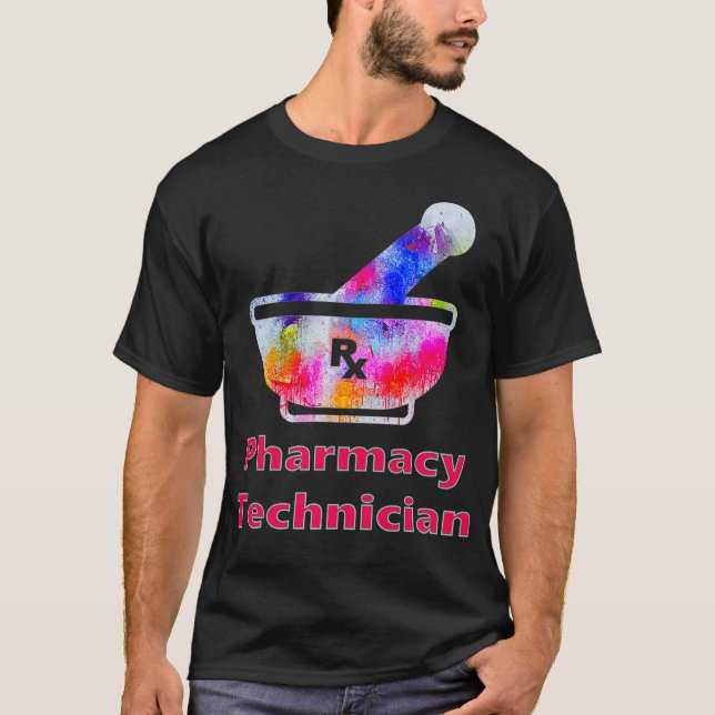 Mens Pharmacy Mortar Pestle RX Pharmacy Tech T-Shirt (Vorderseite)