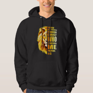 Mens Philippians 413 Christlich Bible Verse Lion M Hoodie